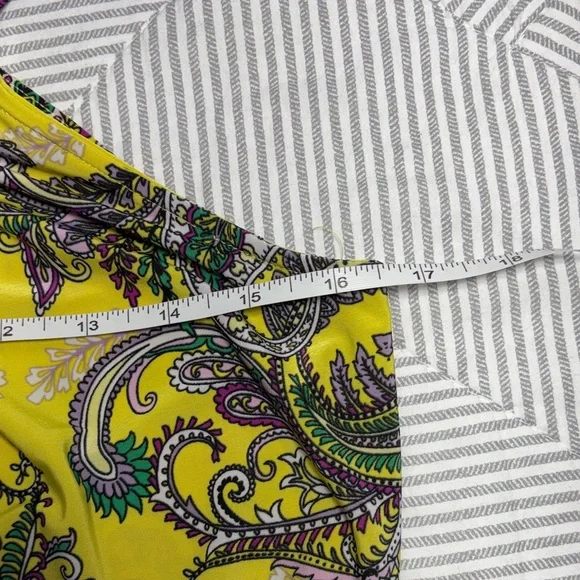 INC International ConcepWomen's Yellow Paisley Halter Tank Top Elastic Waistband - Picture 6 of 9